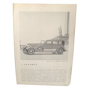 Vintage 1934 Lincoln Brunn Brougham Ad Advertisement